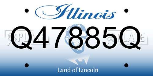 Q47885Q Illinois License Plate