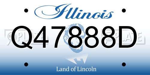 Q47888D Illinois License Plate