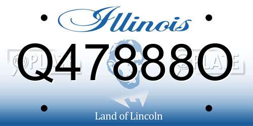 Q47888O Illinois License Plate