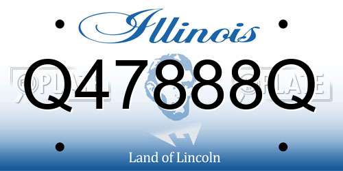 Q47888Q Illinois License Plate