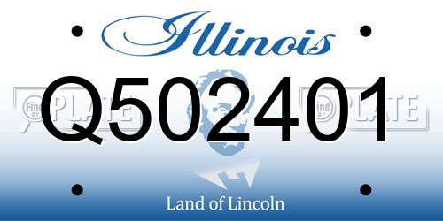 Q502401 Illinois License Plate