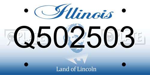 Q502503 Illinois License Plate