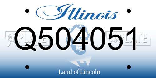 Q504051 Illinois License Plate