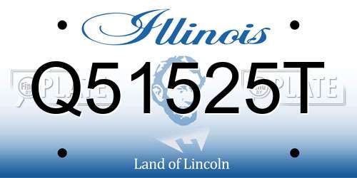 Q51525T Illinois License Plate