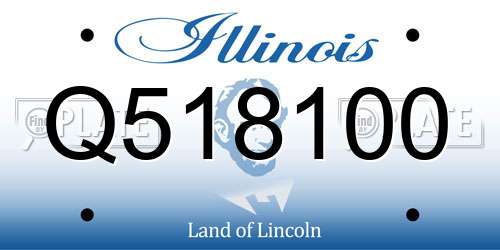 Q518100 Illinois License Plate