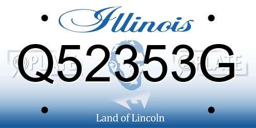 Q52353G Illinois License Plate
