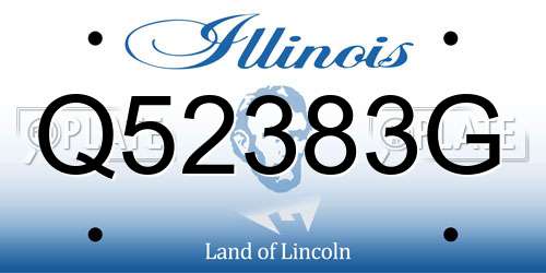 Q52383G Illinois License Plate