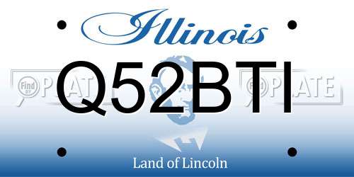 Q52BTI Illinois License Plate
