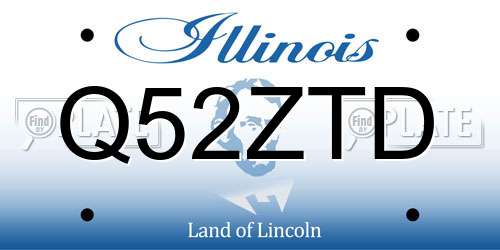 Q52ZTD Illinois License Plate