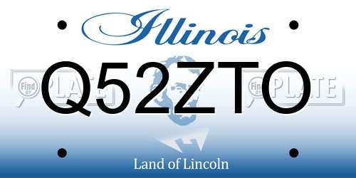 Q52ZTO Illinois License Plate