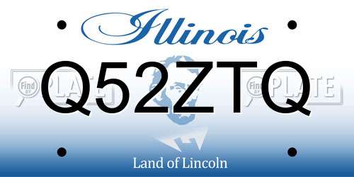 Q52ZTQ Illinois License Plate