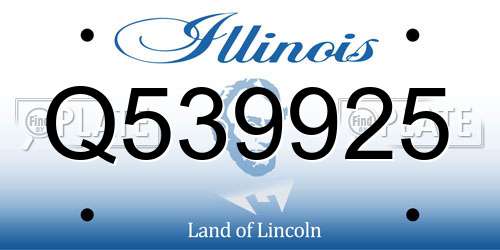 Q539925 Illinois License Plate