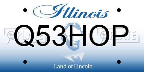 Q53HOP Illinois License Plate