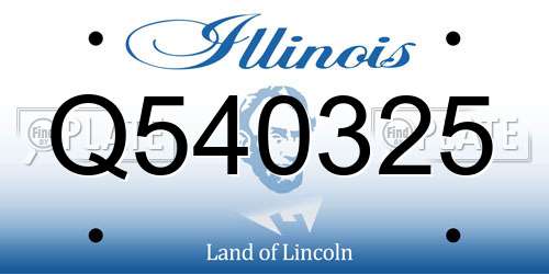 Q540325 Illinois License Plate