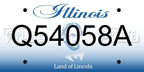 Q54058A Illinois License Plate