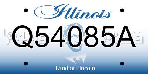 Q54085A Illinois License Plate