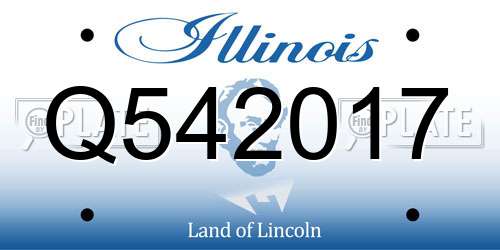 Q542017 Illinois License Plate