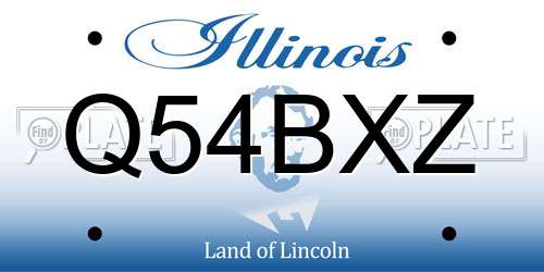 Q54BXZ Illinois License Plate