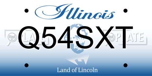Q54SXT Illinois License Plate