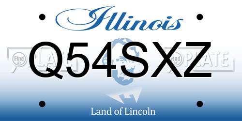 Q54SXZ Illinois License Plate