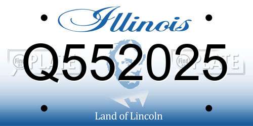 Q552025 Illinois License Plate