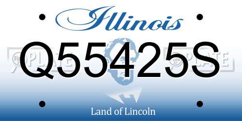 Q55425S Illinois License Plate