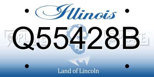 Q55428B Illinois License Plate