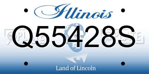 Q55428S Illinois License Plate