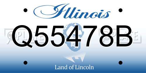 Q55478B Illinois License Plate