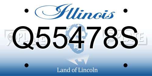 Q55478S Illinois License Plate
