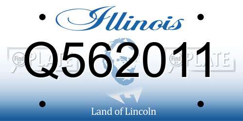 Q562011 Illinois License Plate