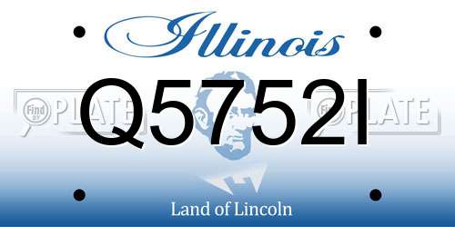 Q5752I Illinois License Plate