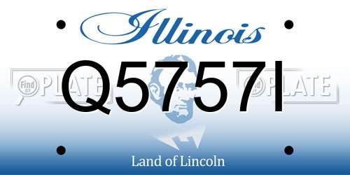 Q5757I Illinois License Plate