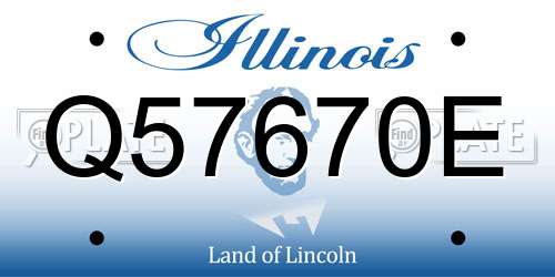 Q57670E Illinois License Plate