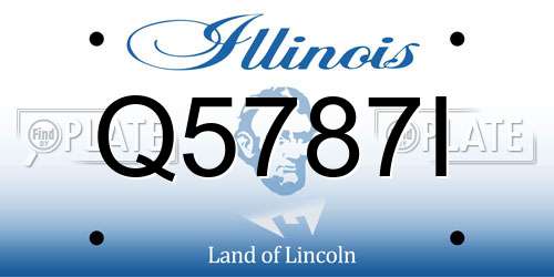 Q5787I Illinois License Plate