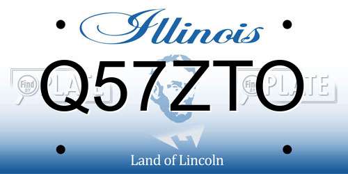 Q57ZTO Illinois License Plate
