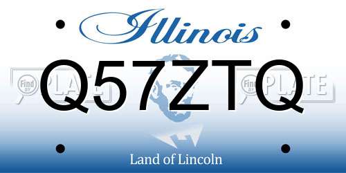 Q57ZTQ Illinois License Plate