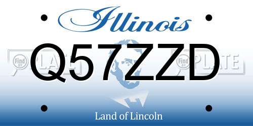Q57ZZD Illinois License Plate