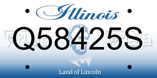 Q58425S Illinois License Plate