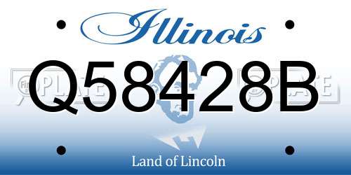 Q58428B Illinois License Plate