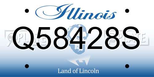 Q58428S Illinois License Plate