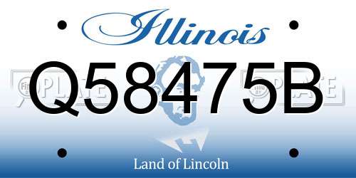 Q58475B Illinois License Plate