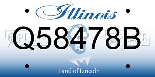 Q58478B Illinois License Plate