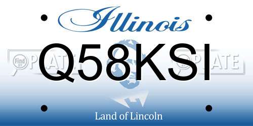 Q58KSI Illinois License Plate