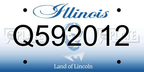 Q592012 Illinois License Plate