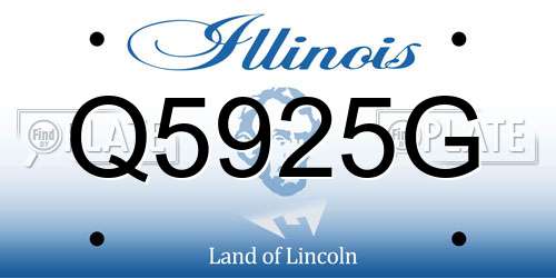 Q5925G Illinois License Plate