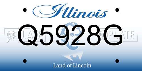 Q5928G Illinois License Plate