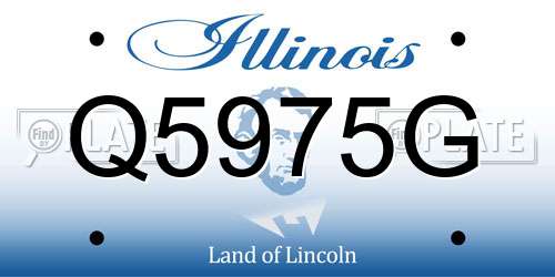 Q5975G Illinois License Plate