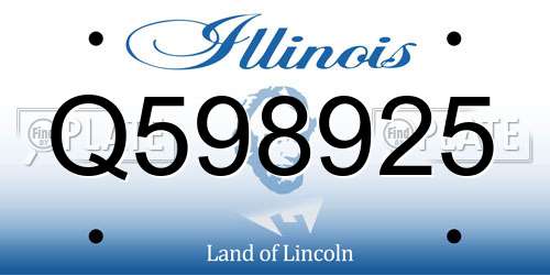Q598925 Illinois License Plate