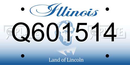 Q601514 Illinois License Plate